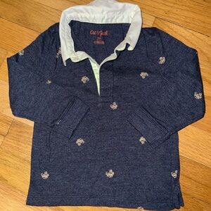 Cat & Jack toddler boy long sleeve shirt. Collared with small trucks pattern.18M